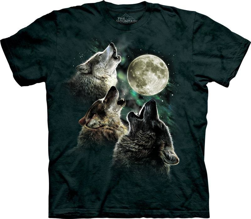 Pánské batikované triko The Mountain -   Three Wolf Moon Velikost: S