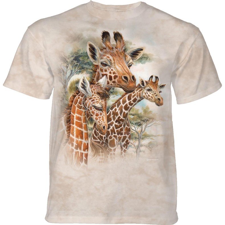 Pánské batikované triko The Mountain - Žirafy - béžové Velikost: M