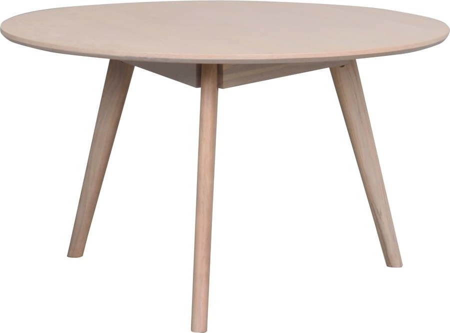 Kulatý konferenční stolek v dekoru dubu v přírodní barvě 90x90 cm Yumi - Rowico