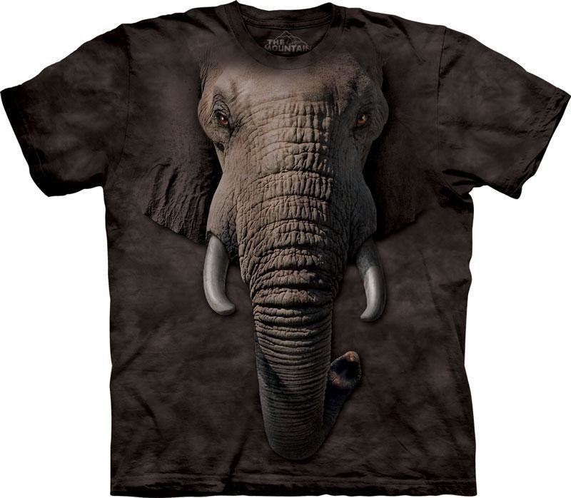 Pánské batikované triko The Mountain - Sloní tvář - černé Velikost: S