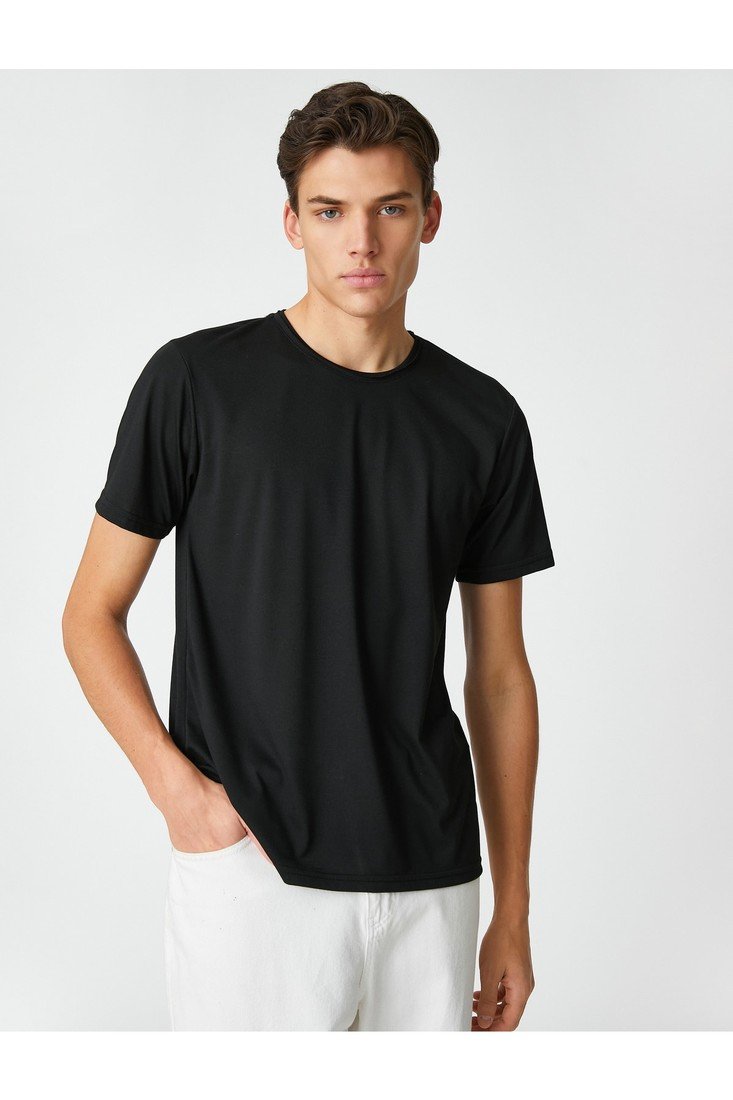 Koton Basic T-Shirt Crew Neck Short Sleeve Label Detailed