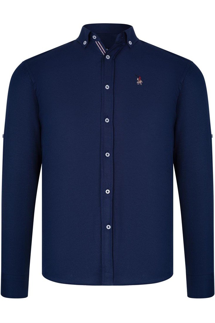 G674 DEWBERRY MEN'S SHIRT-PLAIN NAVY BLUE