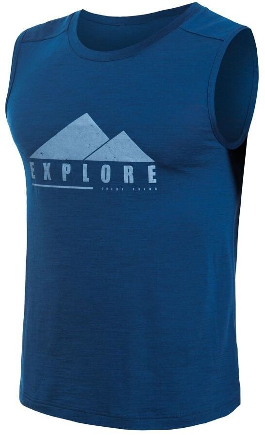 Sensor Merino Air Explore pánské triko bez rukávu tm.modrá