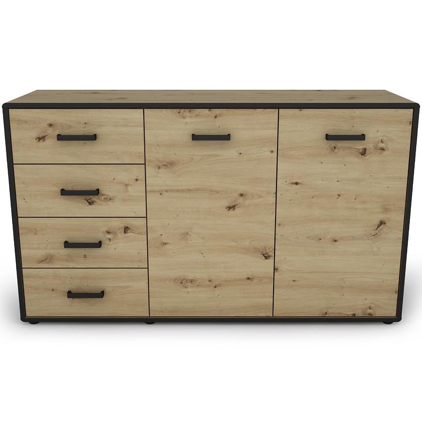 Komoda Capannoli 148 4s 2d dub artisan/černá