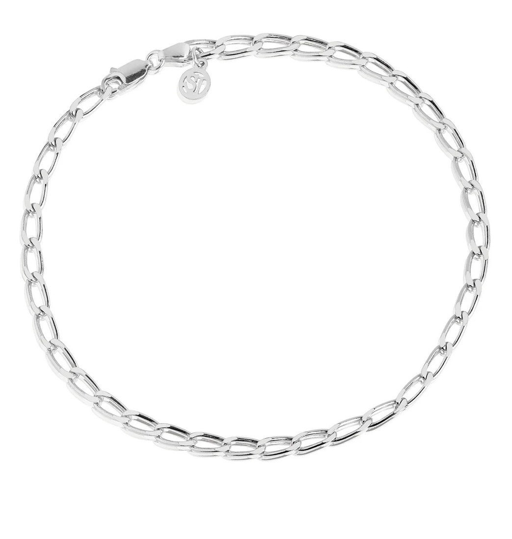 Sif Jakobs Minimalistický stříbrný řetízek na nohu Pancer Chains SJ-A12032-SS