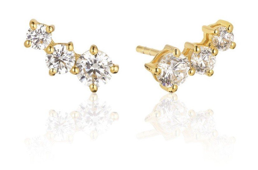 Sif Jakobs Něžné pozlacené náušnice Belluno SJ-E42107-CZ-SG