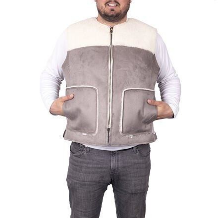 Vlnka Vesta z ovčí vlny velur šedá