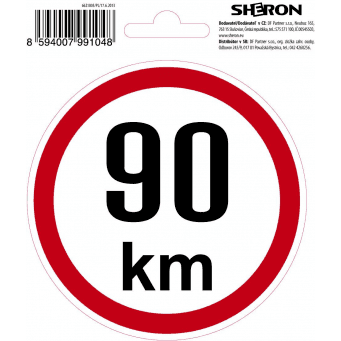 SHERON Samolepka - 90 km/h SHERON 6621003 8594007991048