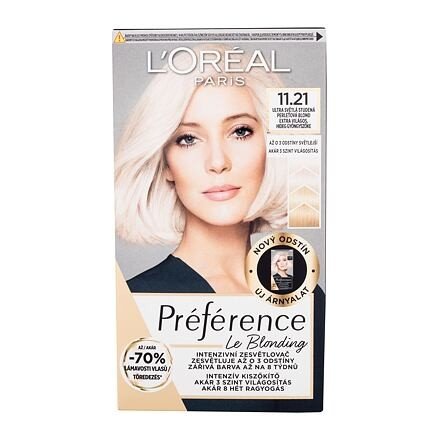 L'Oréal Paris Préférence Le Blonding intenzivní zesvětlovač blond vlasů 1 ks odstín 11.21 Ultra Light Cold Pearl Blonde pro ženy