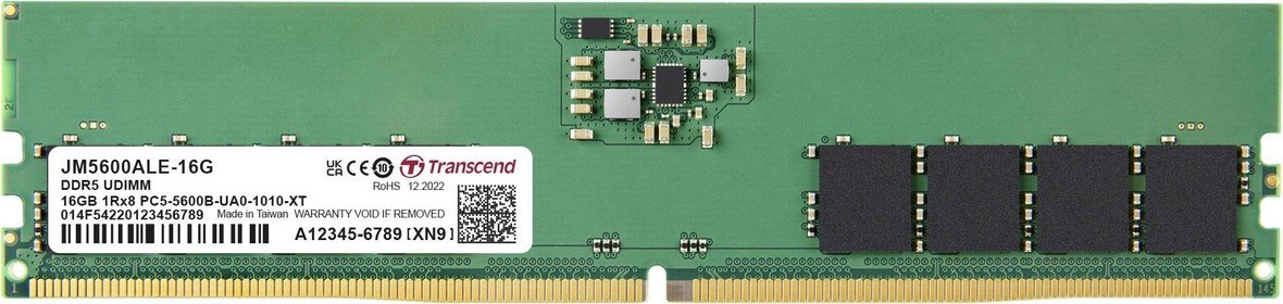 Transcend JM5600ALE-16G Modul RAM pro PC DDR5 16 GB 1 x 16 GB #####on-die ECC 5600 MHz 288pin DIMM CL46 JM5600ALE-16G