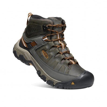 Keen Targhee III Mid WP Wide M black olive/golden pánské nepromokavé kožené trekové boty 42 EUR