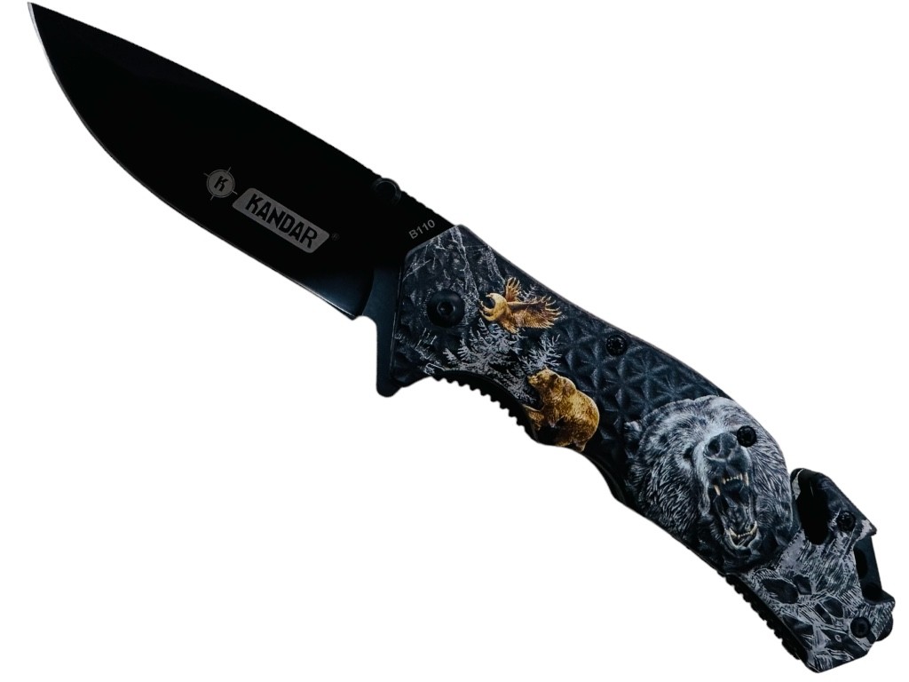 Luxusní zavírací lovecký nůž Kandar Camouflage 21cm - BR8188