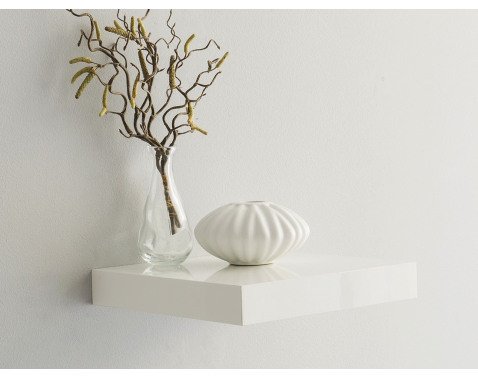 Police na zeď Shelvy 23,5 cm, bílá lesk