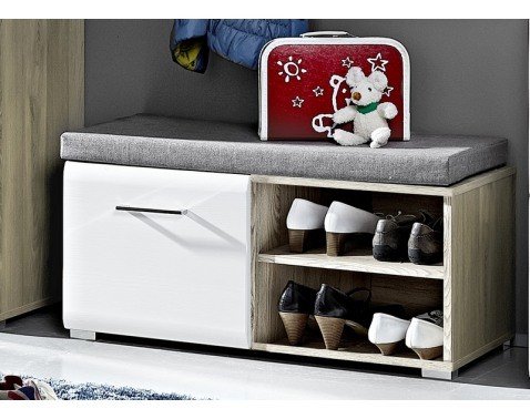 Botník Funny, dub stříbrný/bílý