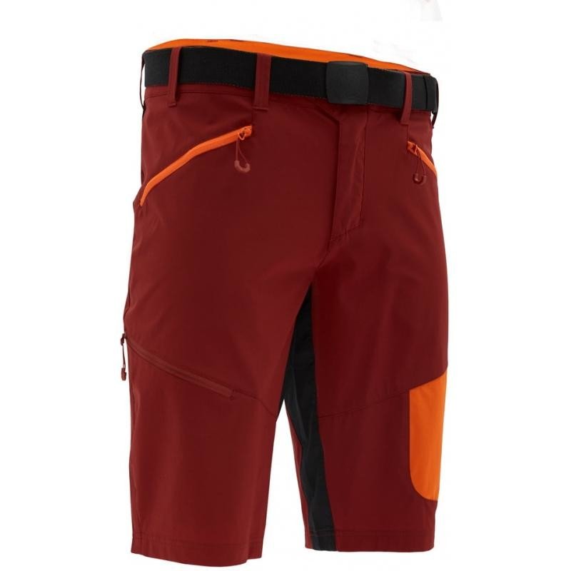 Kraťasy Silvini Rango Pro MP2225 - pánské, volné, červená merlot-oranžová - velikost 2XL