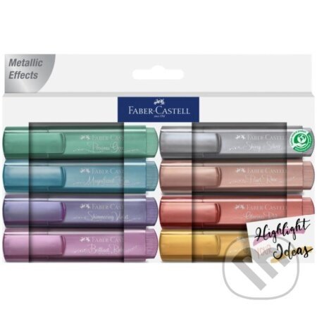 Zvýrazňovač Metallic, 8 farieb - Faber-Castell