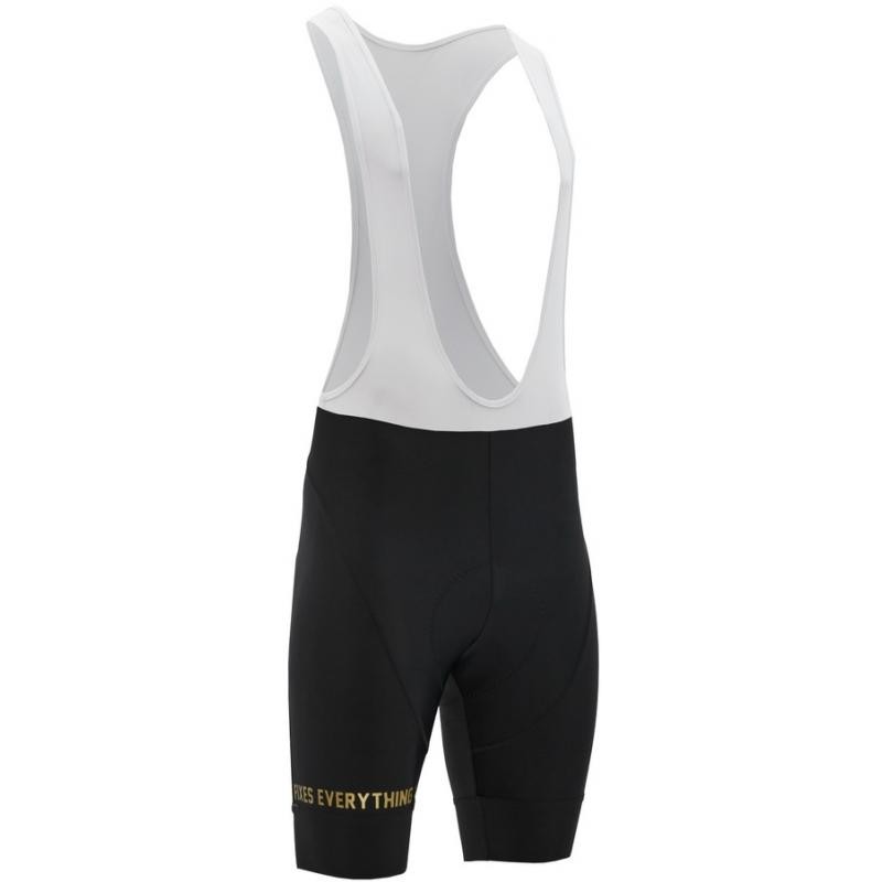 Kraťasy Silvini Cantono Bib MP2274 - pánské, elastické, lacl, s vložkou, černá-zlatá - velikost 2XL