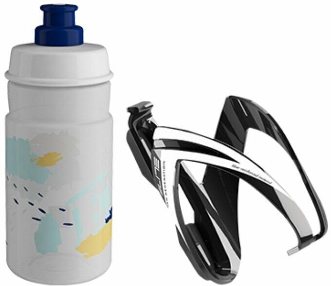 Elite Cycling CEO  Bottle Cage + Jet Bottle Kit Black Glossy/Clear Blue 350 ml