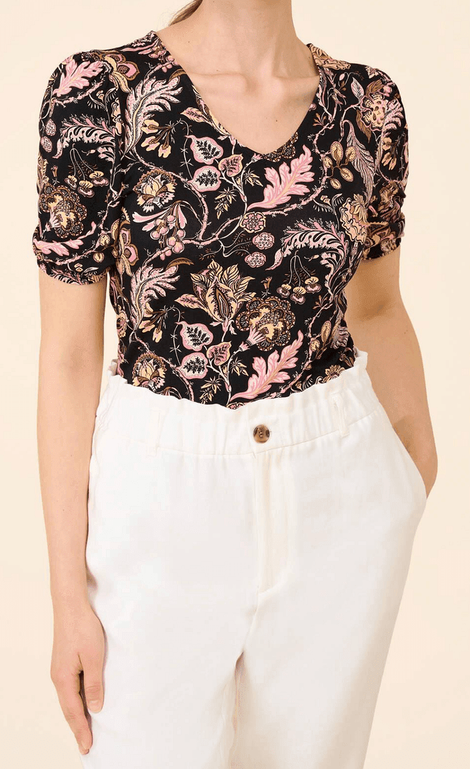 Tričko s květinovým vzorem Orsay