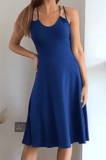 Modré šaty na ramínka Sosandar