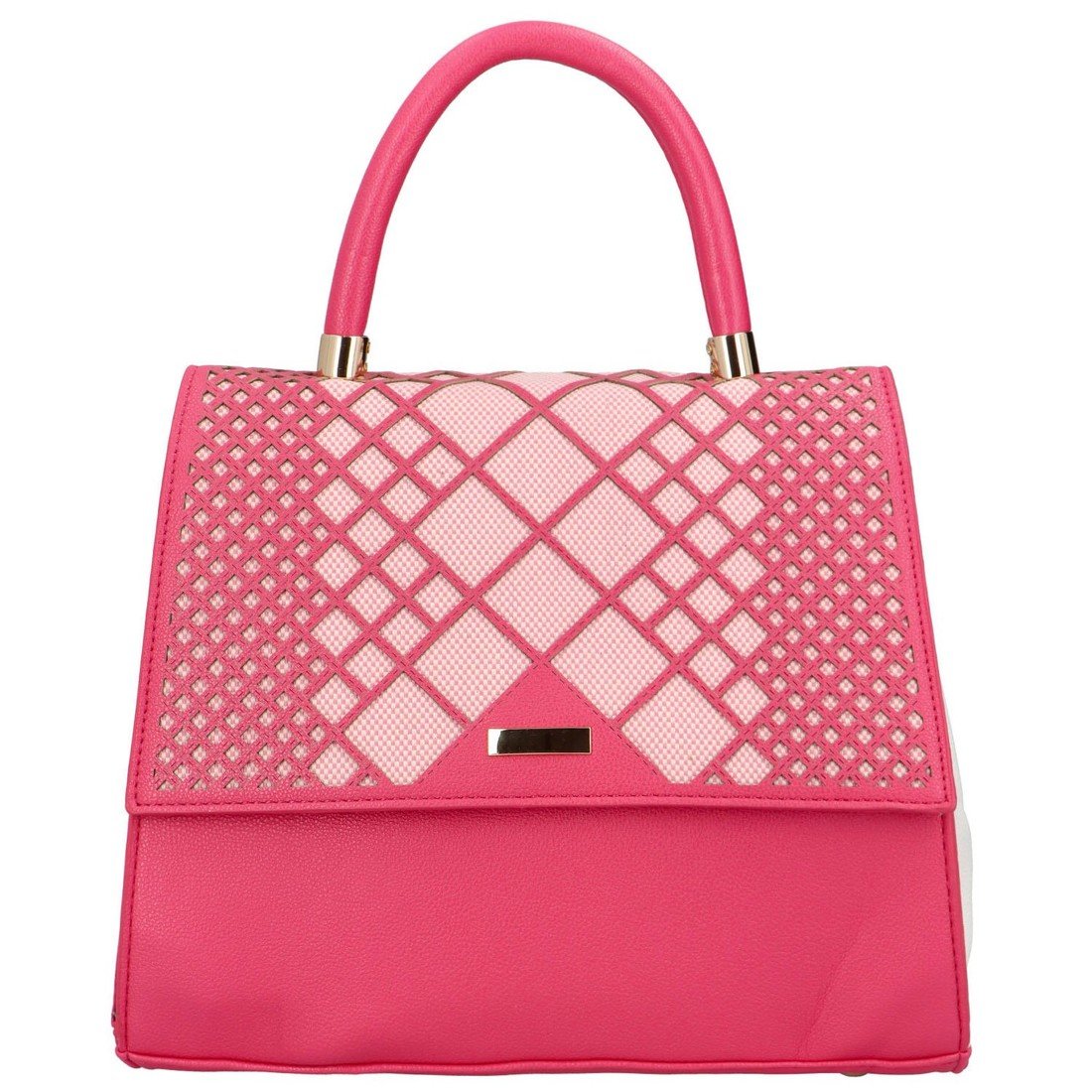 Elegantní dámská koženková kabelka do ruky Runa, růžová