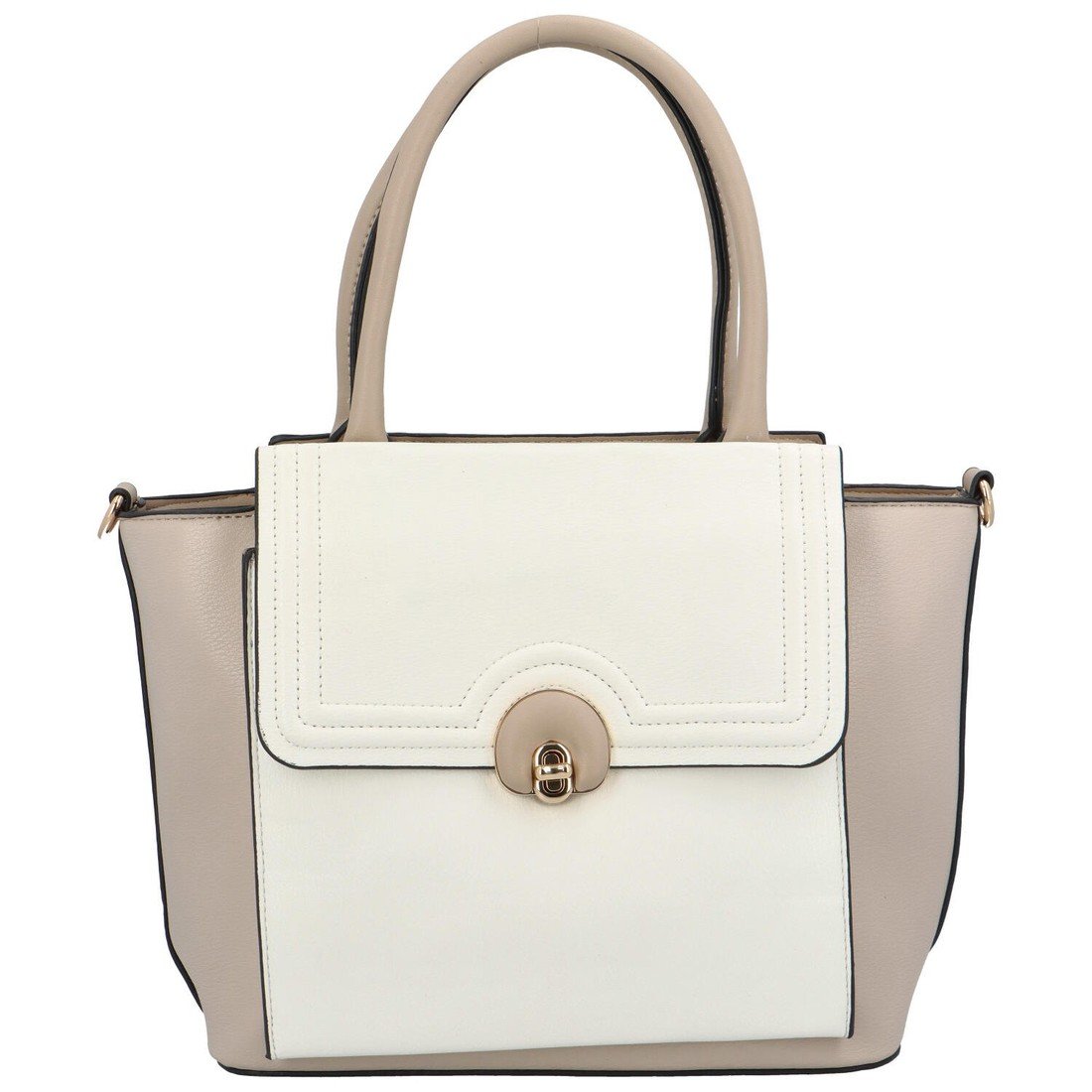 Stylová dámská koženková kabelka Margarita, šedo-bílá