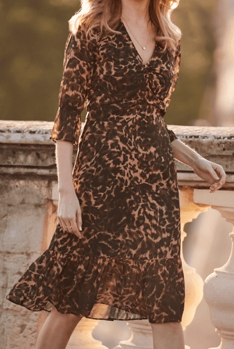 Hnědé leopardí šaty Sosandar