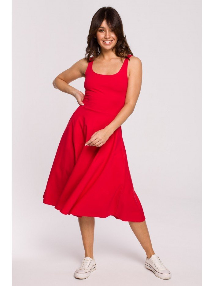 BeWear Dámské midi šaty Zoltosteon červená L