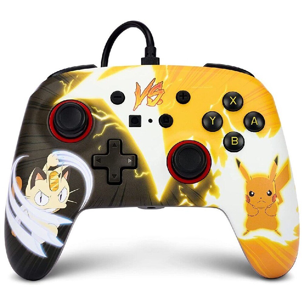 PowerA Enhanced drátový herní ovladač - Pokémon: Pikachu vs. Meowth (Switch)