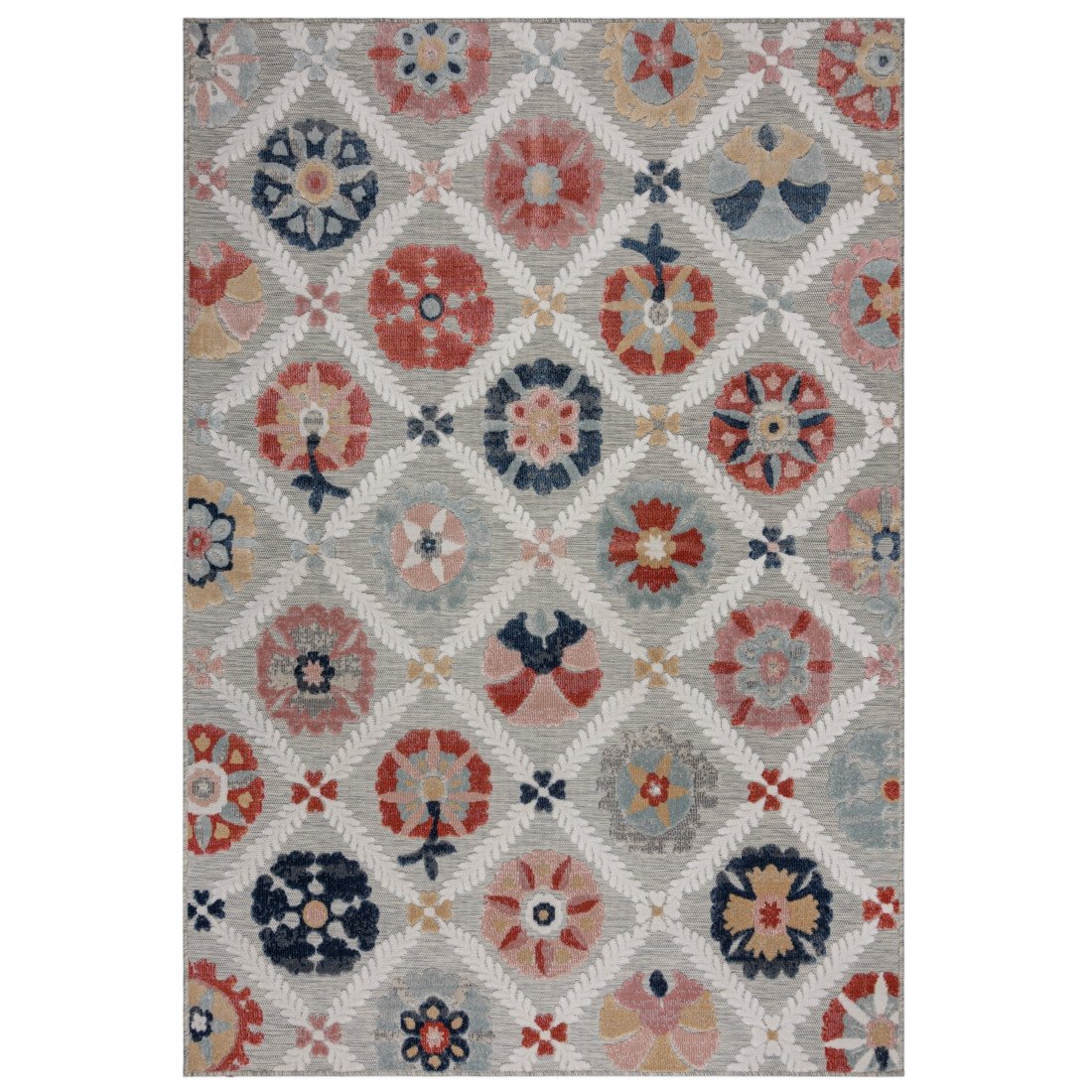 Flair Rugs koberce Kusový koberec Plaza Flora Grey - 80x230 cm Vícebarevná
