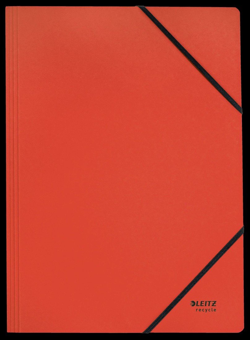 Kartonové desky s gumičkou Leitz RECYCLE - A4, ekologické, červené, 1 ks
