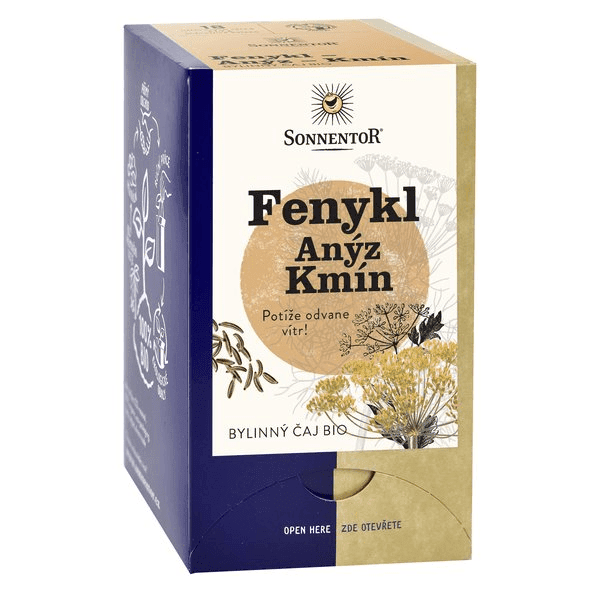 Sonnentor Čaj Fenykl Anýz Kmín BIO 30,6 g