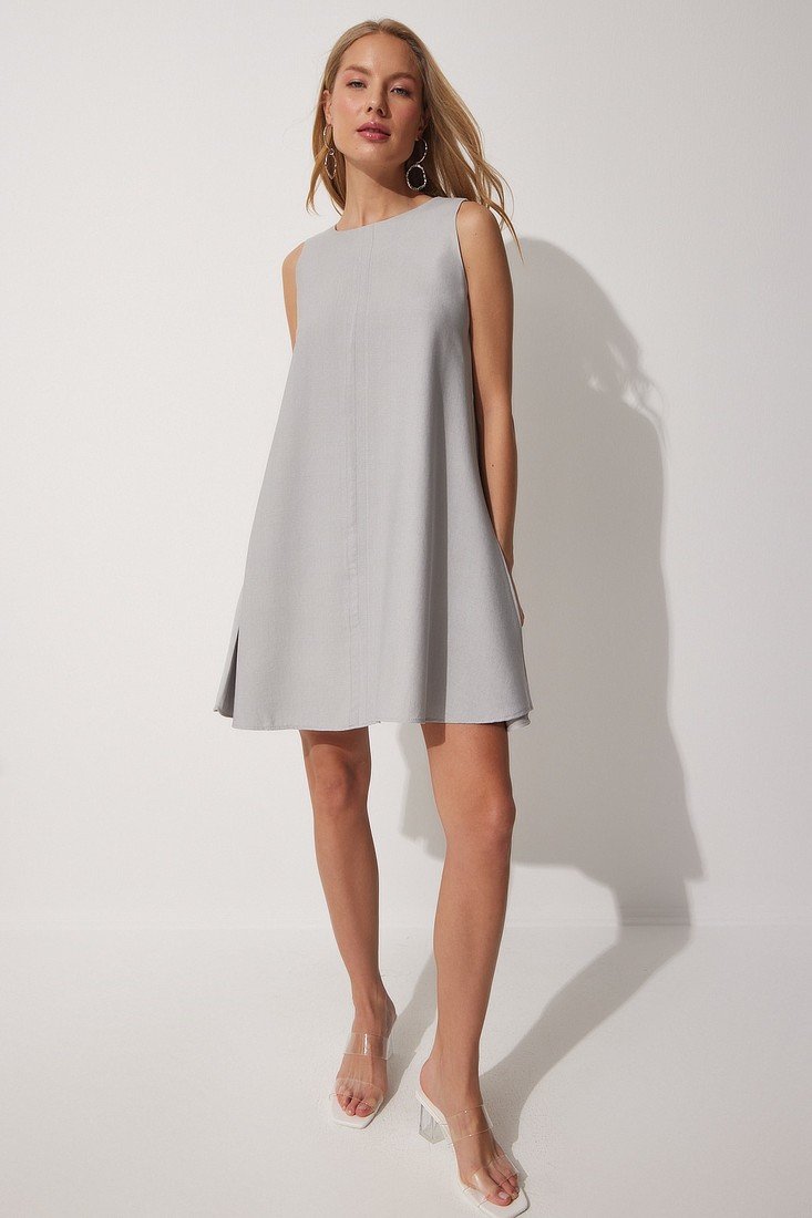Happiness İstanbul Dress - Gray - A-line