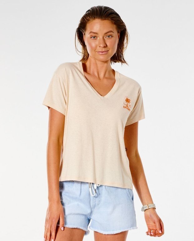 Tričko Rip Curl SWC V NECK TEE  Nude