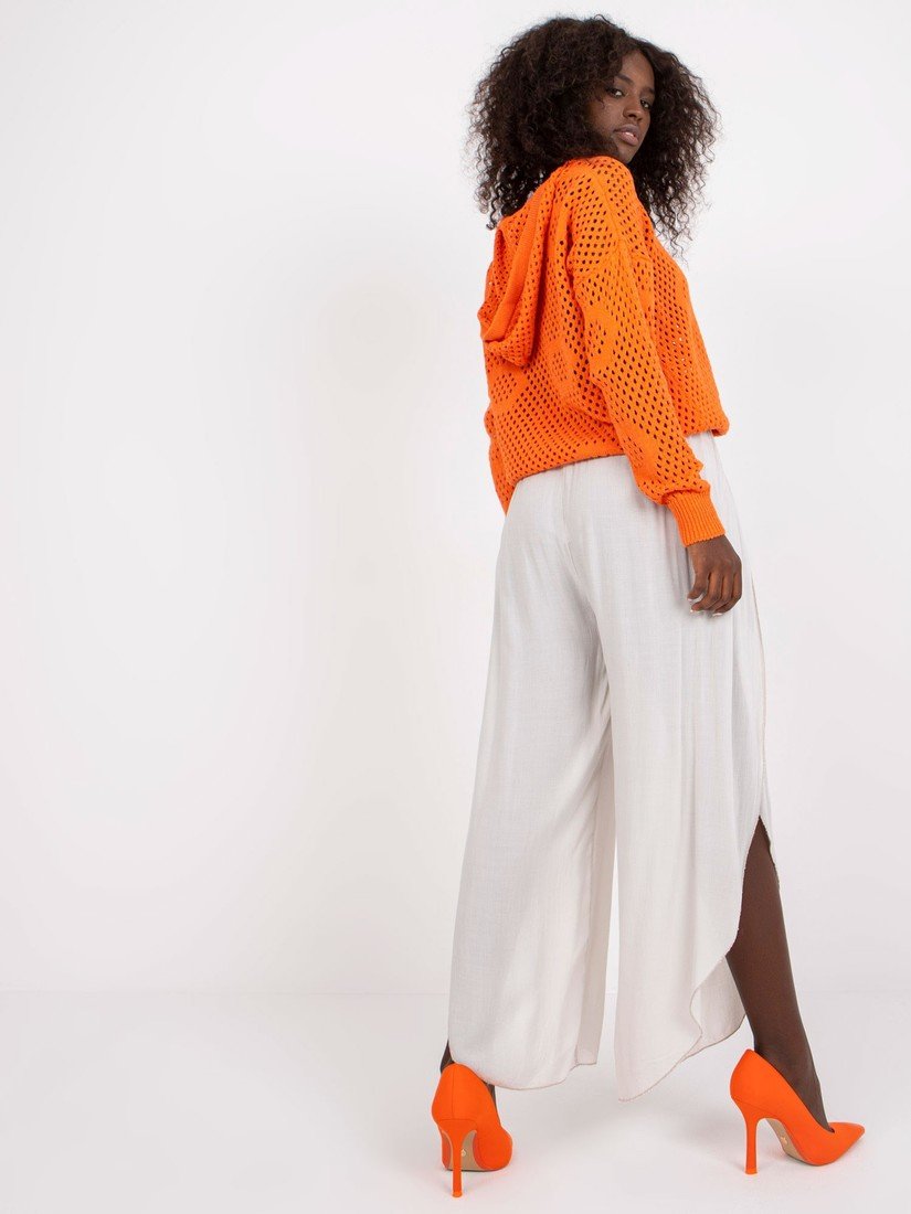 Vzdušné, béžové široké kalhoty s rozparky OH BELLA