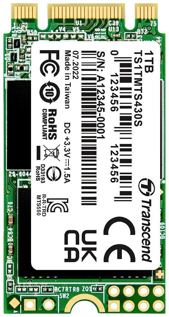 Transcend 430S 1 TB interní M.2 PCIe NVMe SSD 2242 M.2 SATA 6 Gb/s Retail TS1TMTS430S