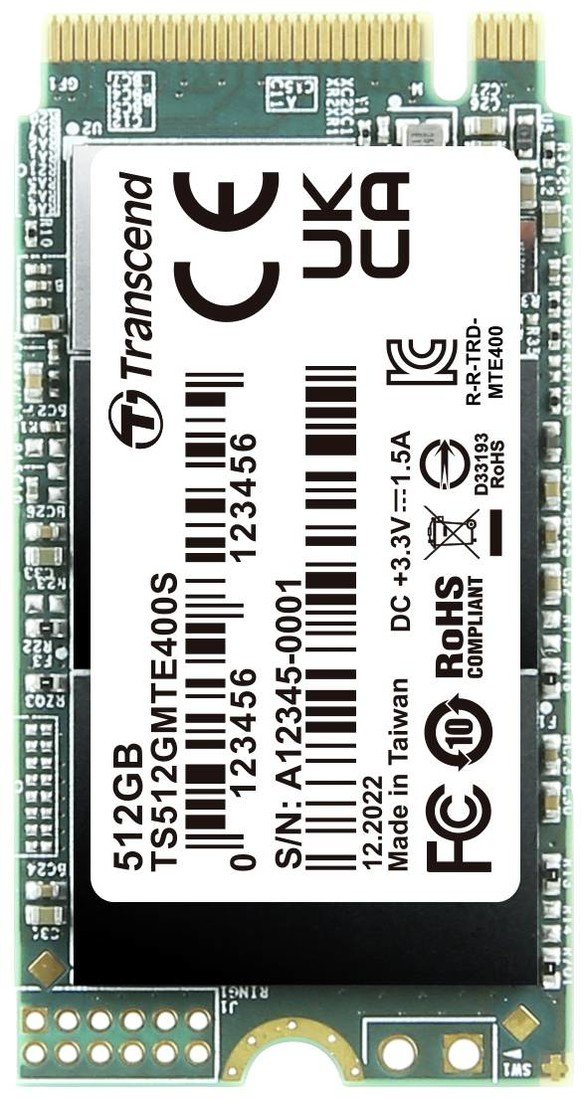 Transcend MTS400S 512 GB interní M.2 PCIe NVMe SSD 2242 PCIe NVMe 3.0 x4  Retail TS512GMTE400S