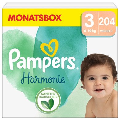 Pampers Harmonie Gr.3 Newborn , 6-10 kg, měsíční balení (1x204 plenky)