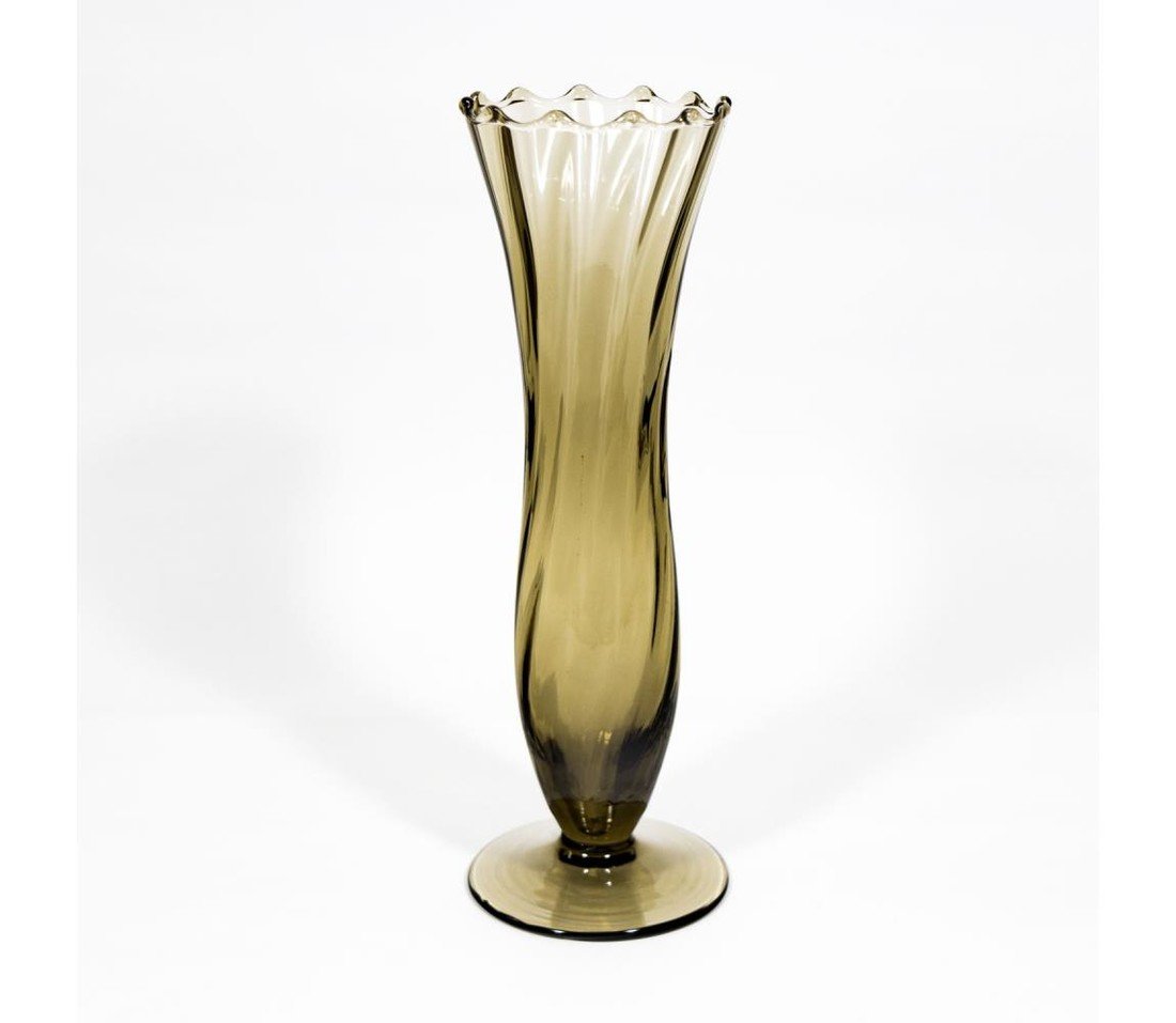 Skleněná váza 24,5 cm kouřová