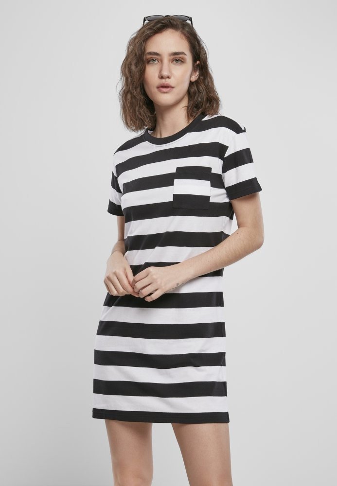 Ladies Stripe Boxy Tee Dress L