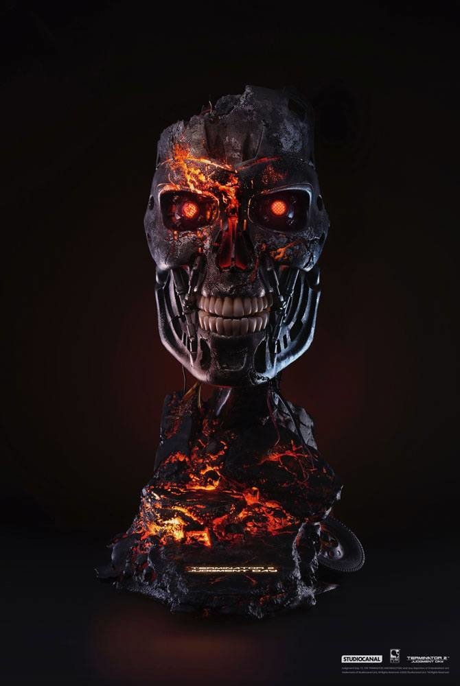 Pure Arts | Terminator 2 Judgment Day - Replica 1/1 T-800 Endoskeleton Mask (Battle Damaged) 46 cm