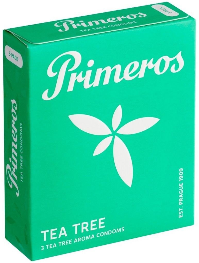 Primeros Kondomy TEA TREE (s vůní čajovníku australského) - Primeros, 3 ks