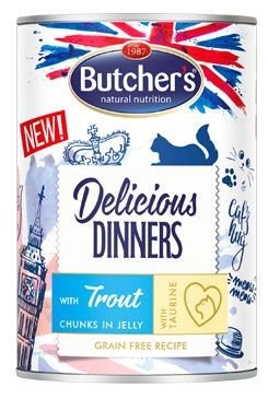 Butcher s Cat Delic.Dinners pstruh v želé konz. 400g