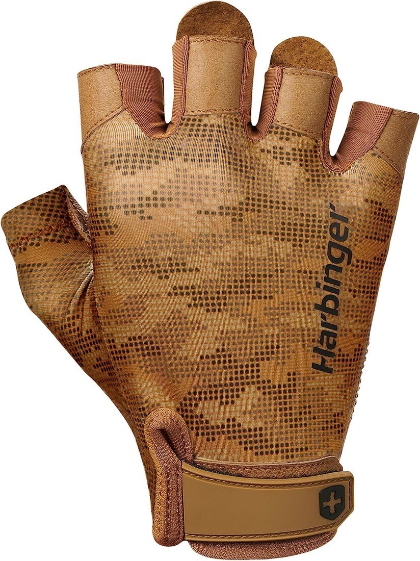 Harbinger Pro 2.0 Pro Tan Camo, unisex fitness rukavice, Velikost L