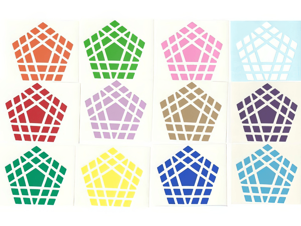 Náhradní nálepky pro Rubikovu kostku 5x5x5 12-stěn
