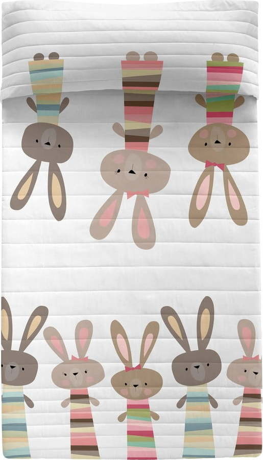 Bavlněný dětský přehoz 260x180 cm Rabbit family – Moshi Moshi
