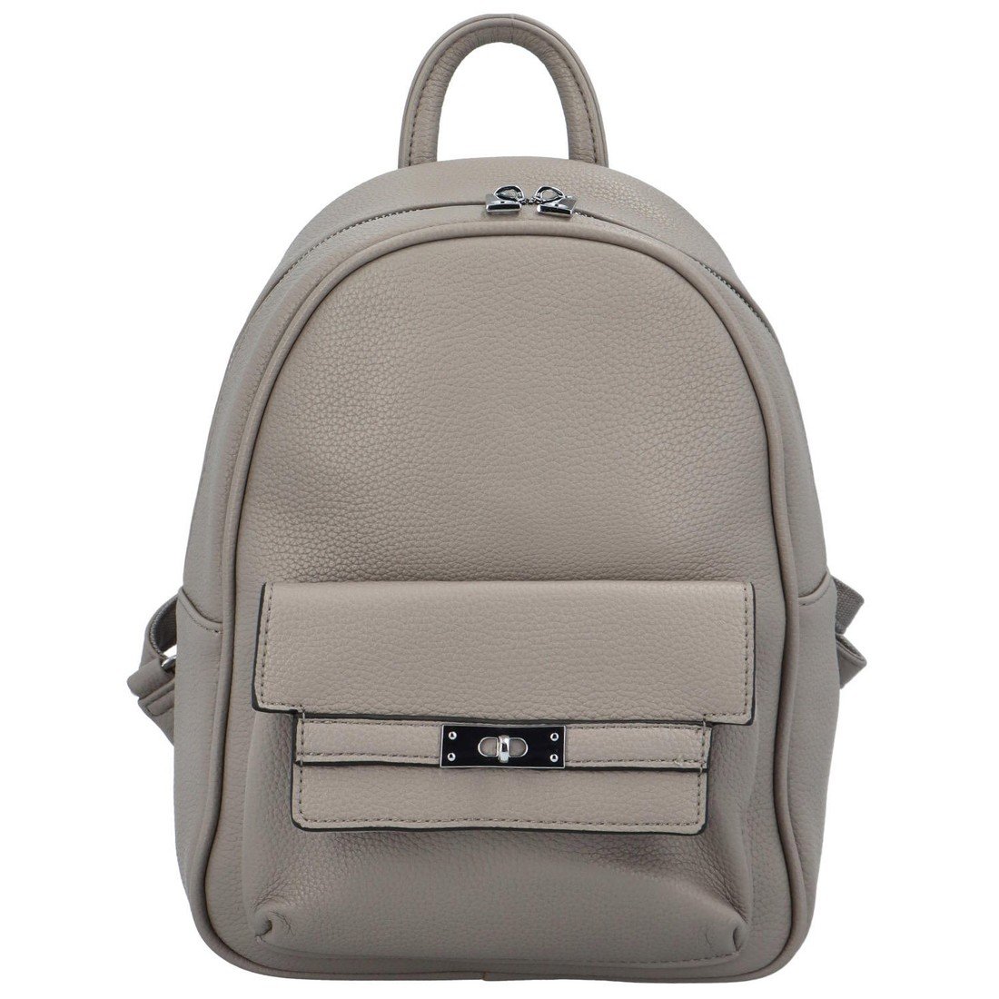 Dámský koženkový batoh s přední kapsou Iris, šedý