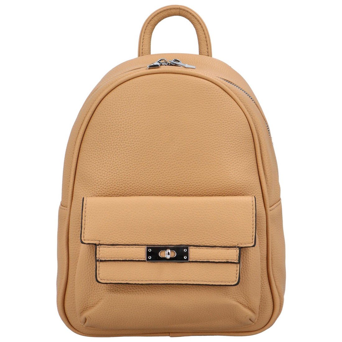 Dámský koženkový batoh s přední kapsou Iris, hnedý