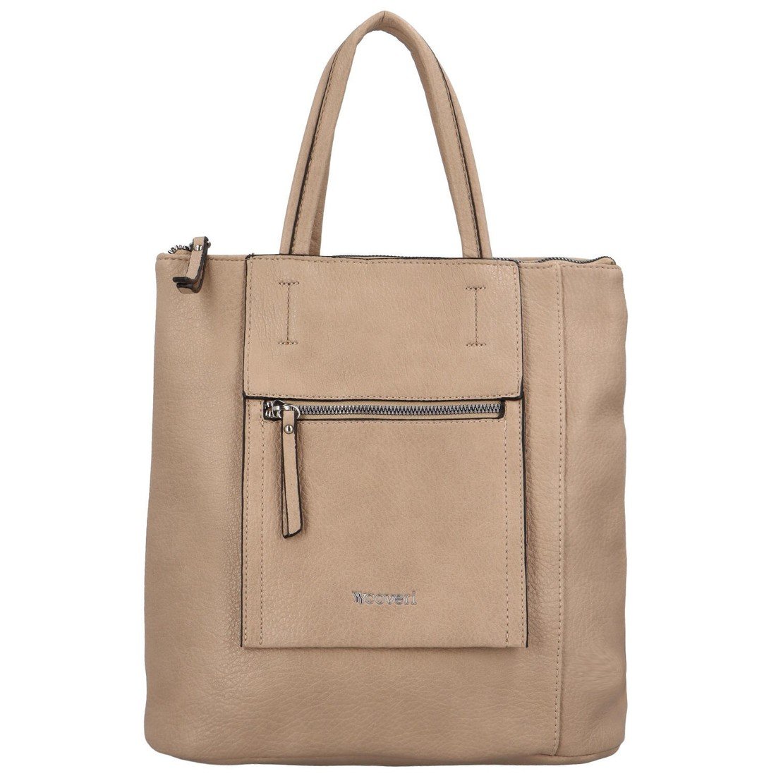 Stylový dámský koženkový batoh Enola, tmavě béžová