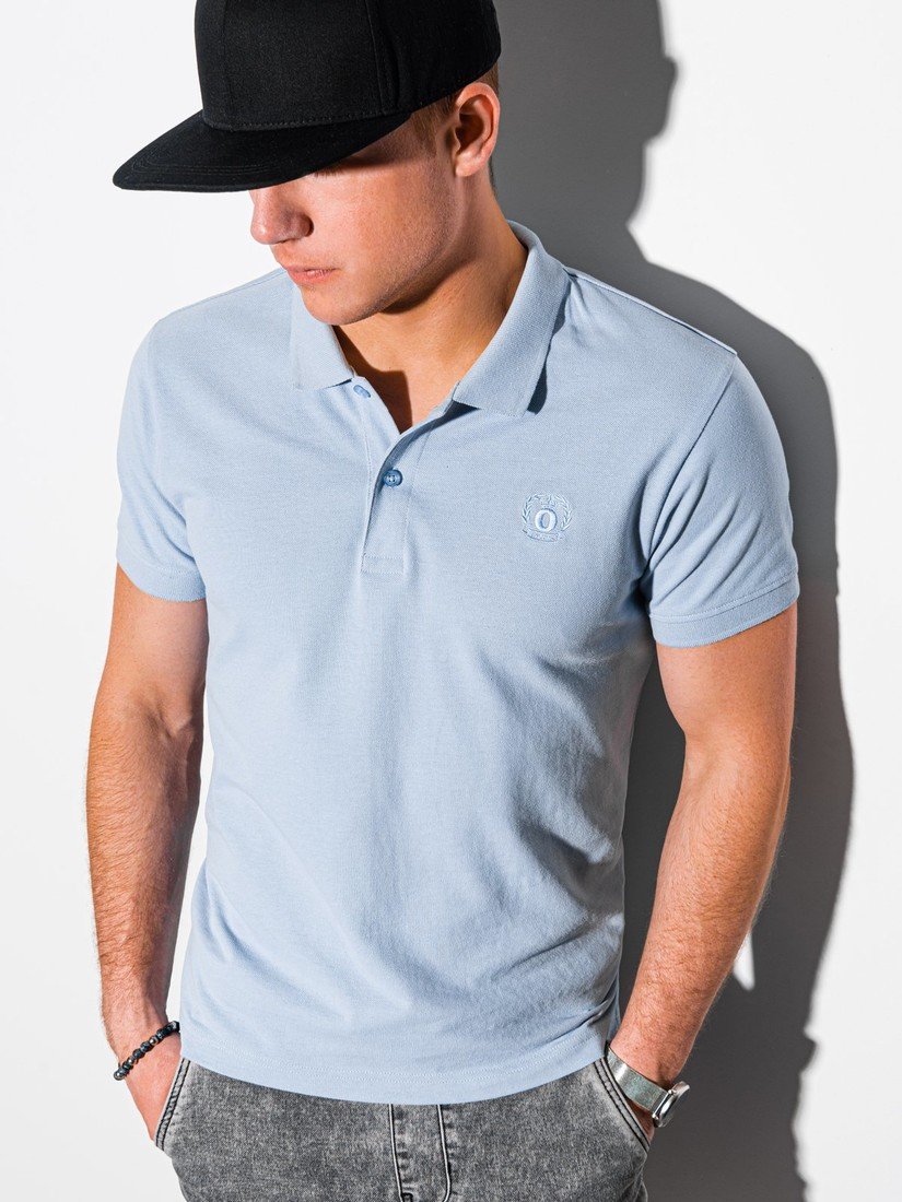 Ombre Clothing Pánské basic polo tričko Douglas světle modrá S1374